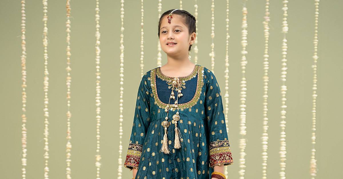 Maria B | 3 Piece Embroidered Jamawar Suit | MKS-W24-22 by Maria Faisal - Registered Vendor of : Maria B - type : Kids Clothes - 100% original wedding dresses
