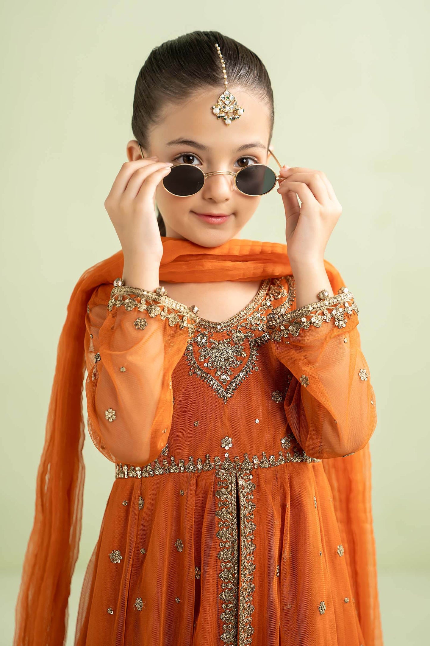 3 Piece Embroidered Net Suit - Kids Clothes - available at Maria Faisal in UK and USA