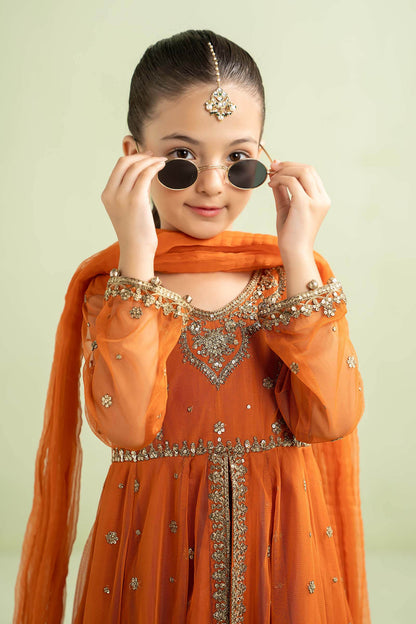 3 Piece Embroidered Net Suit - Kids Clothes - available at Maria Faisal in UK and USA