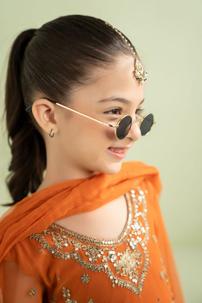 3 Piece Embroidered Net Suit - Kids Clothes - available at Maria Faisal in UK and USA