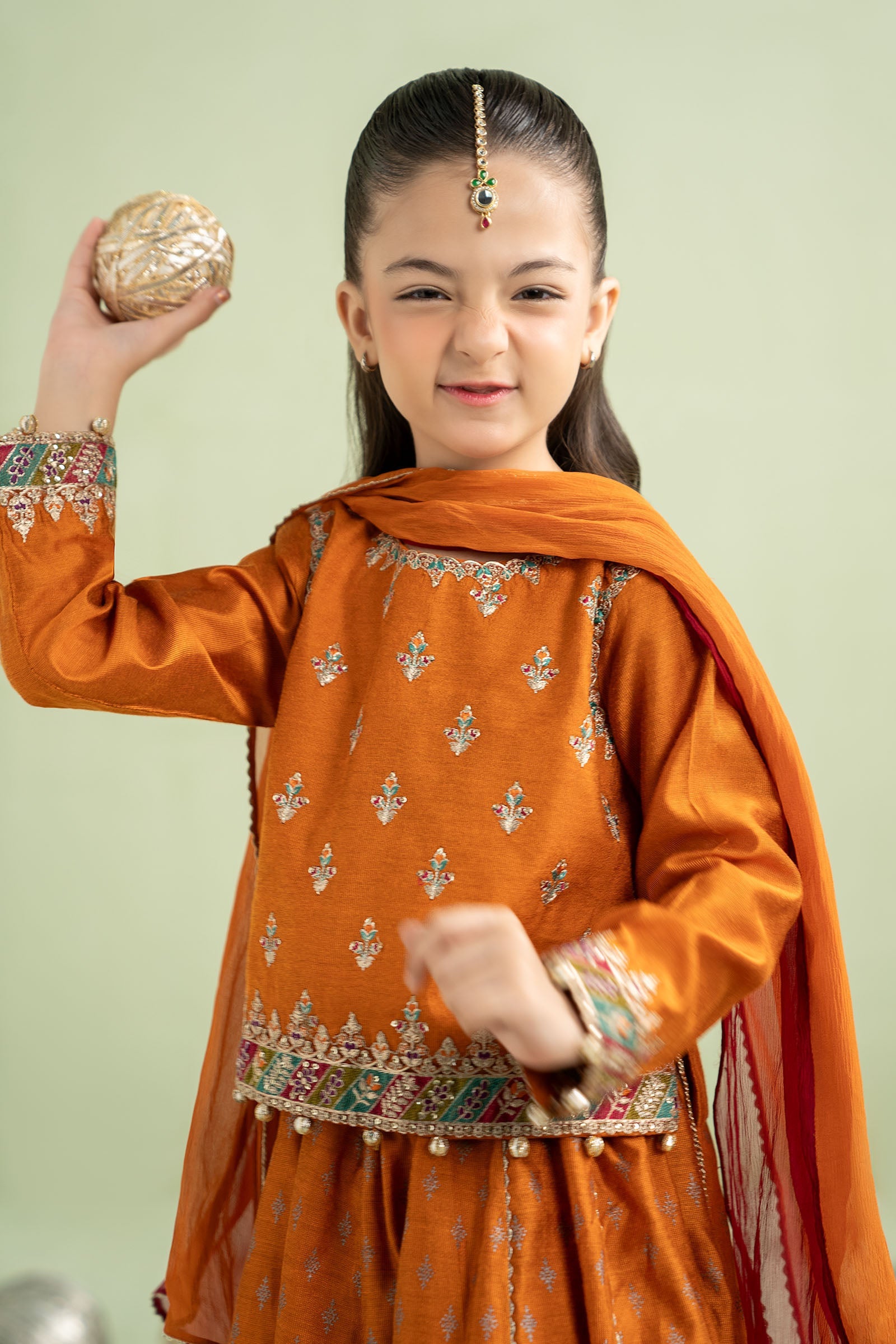 3 Piece Embroidered Net Suit - Kids Clothes - available at Maria Faisal in UK and USA