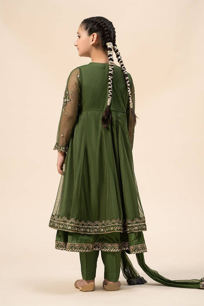 Maria B | 3 Piece Embroidered Net Suit | MKS-W24-25 by Maria Faisal - Registered Vendor of : Maria B - type : Kids Clothes - 100% original wedding dresses