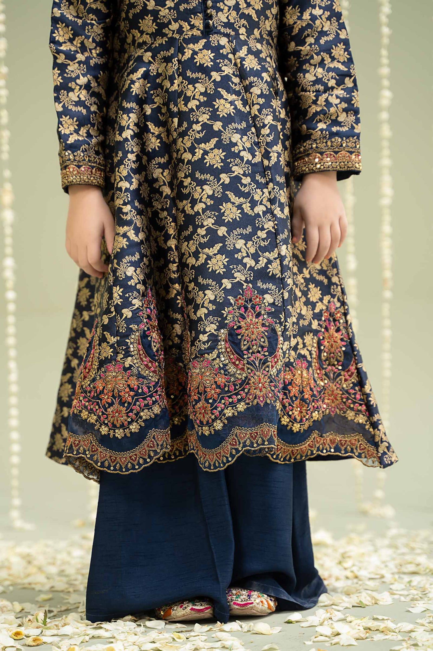 Maria B | 3 Piece Embroidered Jamawar Suit | MKS-W24-30 by Maria Faisal - Registered Vendor of : Maria B - type : Kids Clothes - 100% original wedding dresses