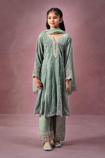 Maria B | 3 Piece Embroidered Velvet Suit | MKS-W24-38