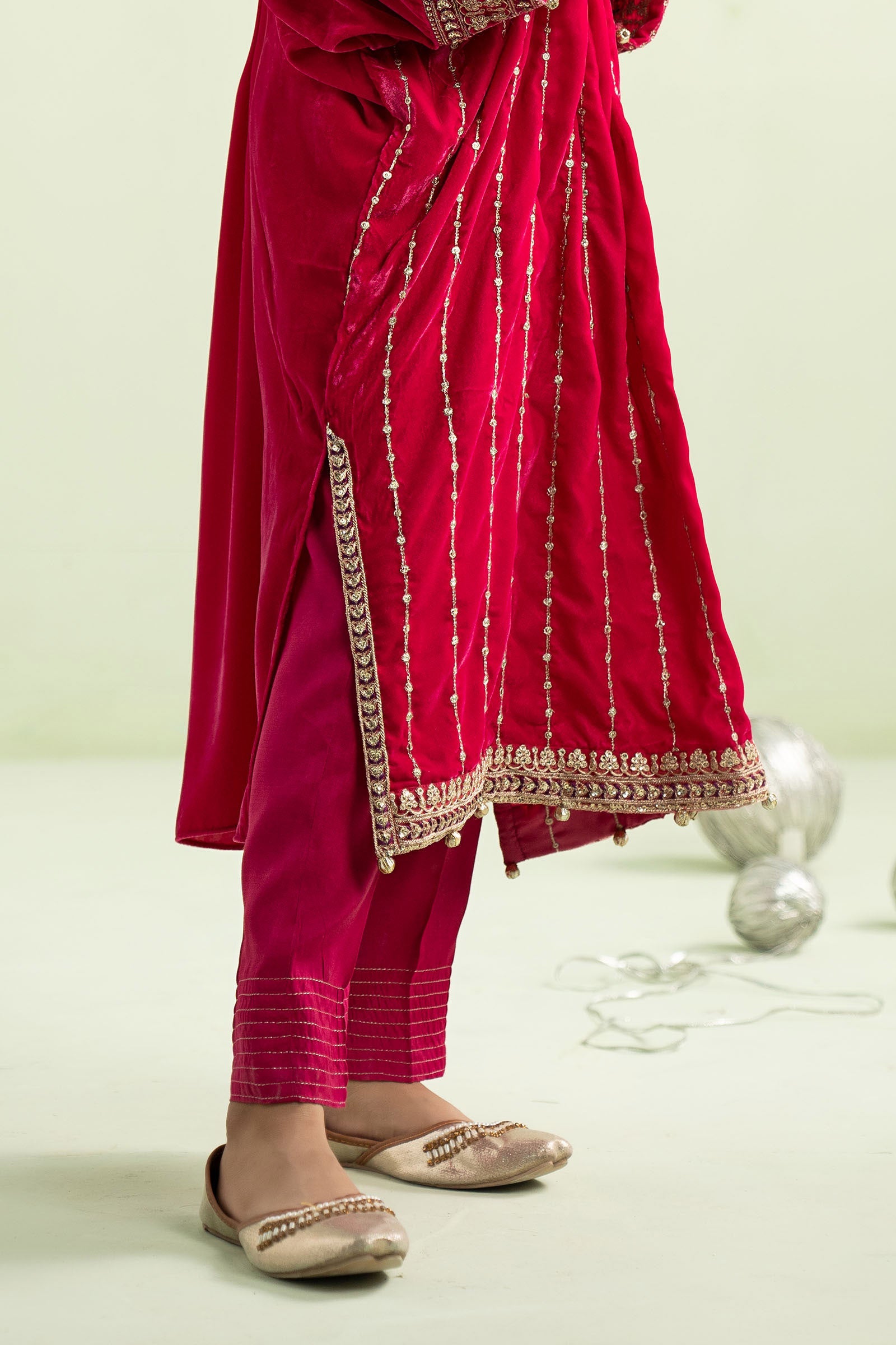 2 Piece Embroidered Velvet Suit - Kids Clothes - available at Maria Faisal in UK and USA
