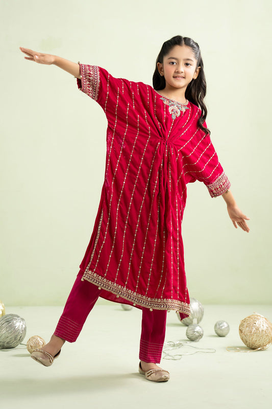 2 Piece Embroidered Velvet Suit - Kids Clothes - available at Maria Faisal in UK and USA