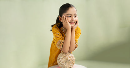2 Piece Embroidered Velvet Suit - Kids Clothing - available at Maria Faisal in UK and USA.