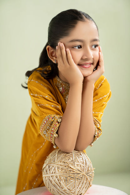 2 Piece Embroidered Velvet Suit - Kids Clothing - available at Maria Faisal in UK and USA.