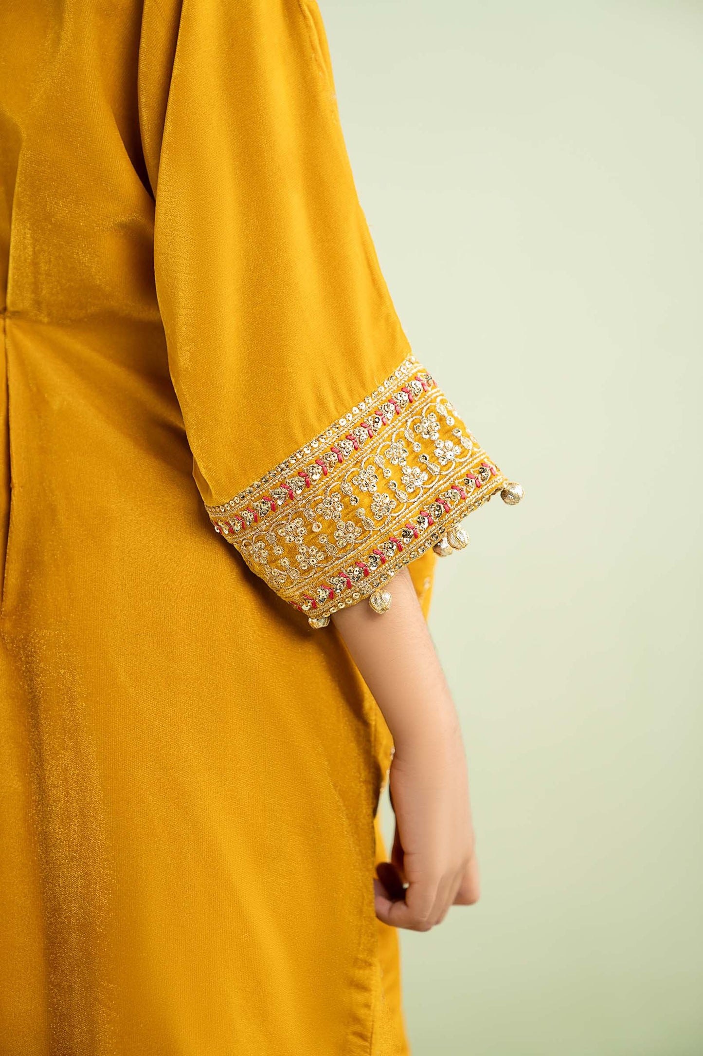 2 Piece Embroidered Velvet Suit - Kids Clothes - available at Maria Faisal in UK and USA