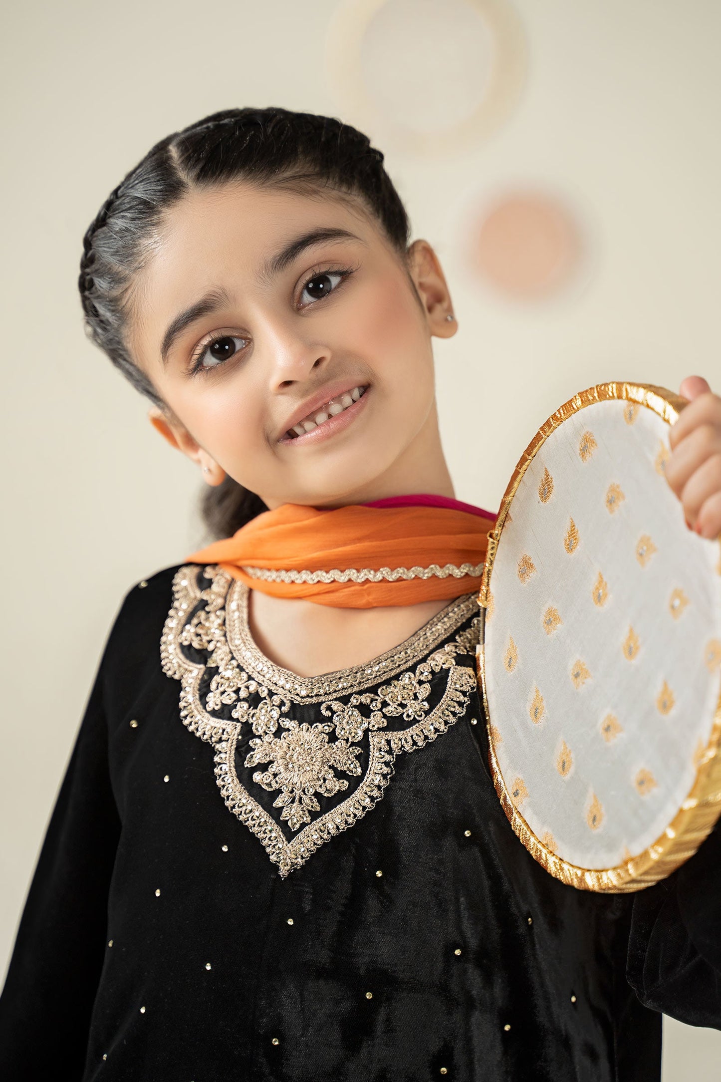 3 Piece Embroidered Velvet Suit - Kids Clothes - available at Maria Faisal in UK and USA