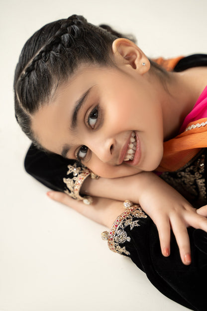 3 Piece Embroidered Velvet Suit - Kids Clothes - available at Maria Faisal in UK and USA