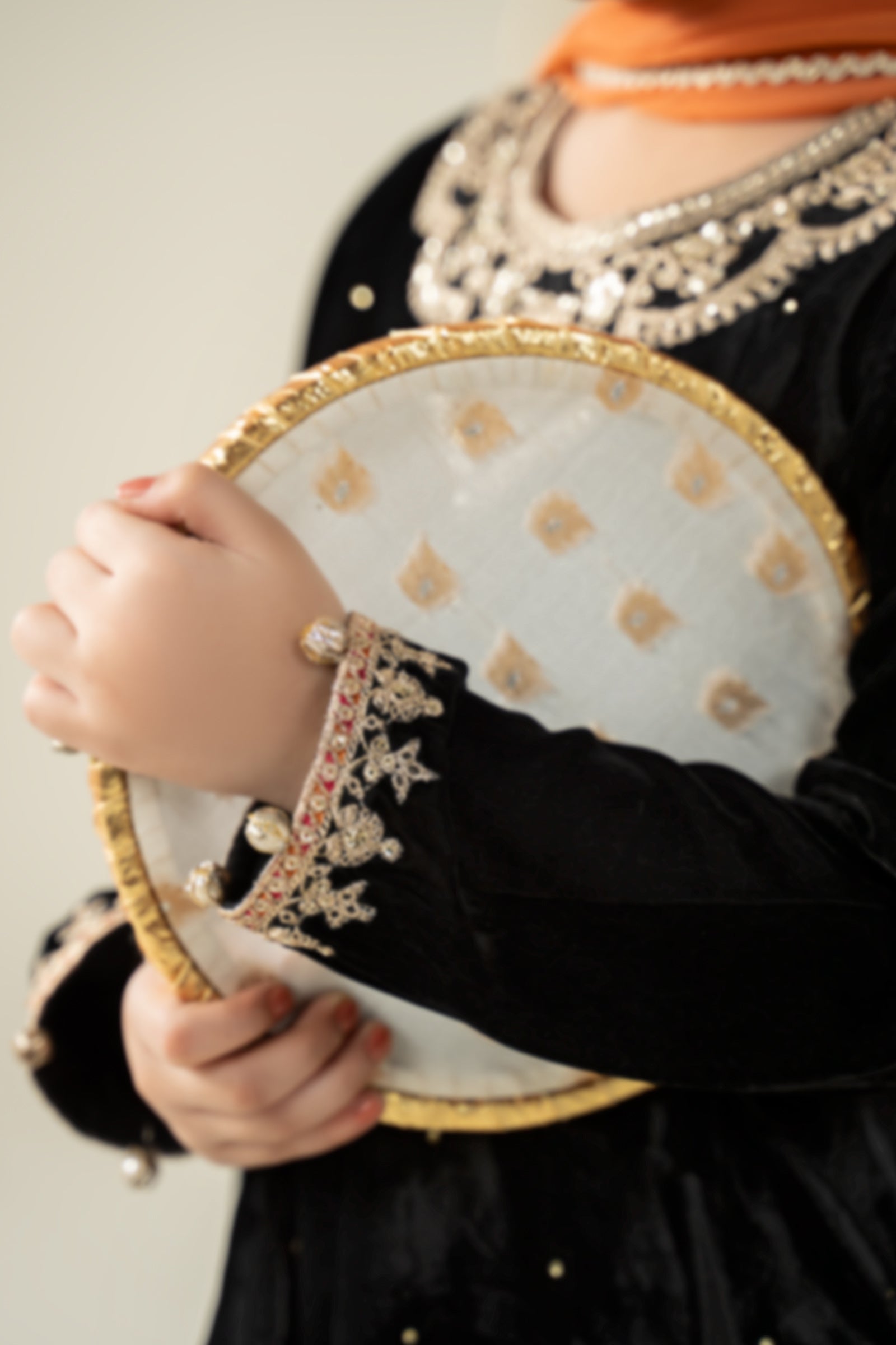 3 Piece Embroidered Velvet Suit - Kids Clothes - available at Maria Faisal in UK and USA