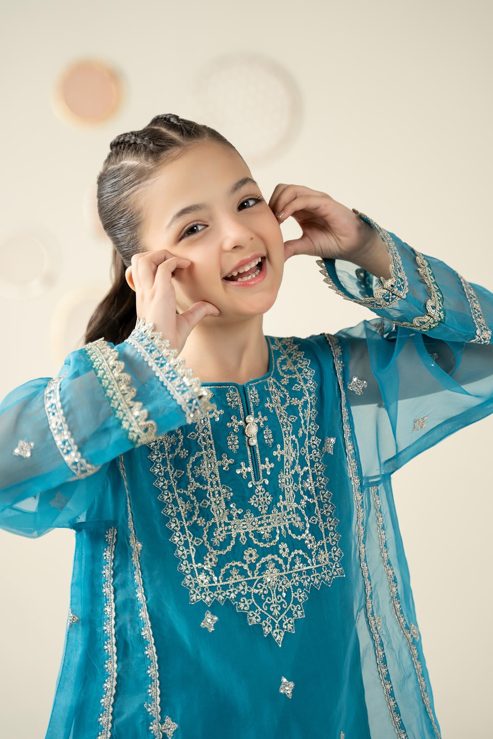 2 Piece Embroidered Organza Suit - Kids Clothes - available at Maria Faisal in UK and USA