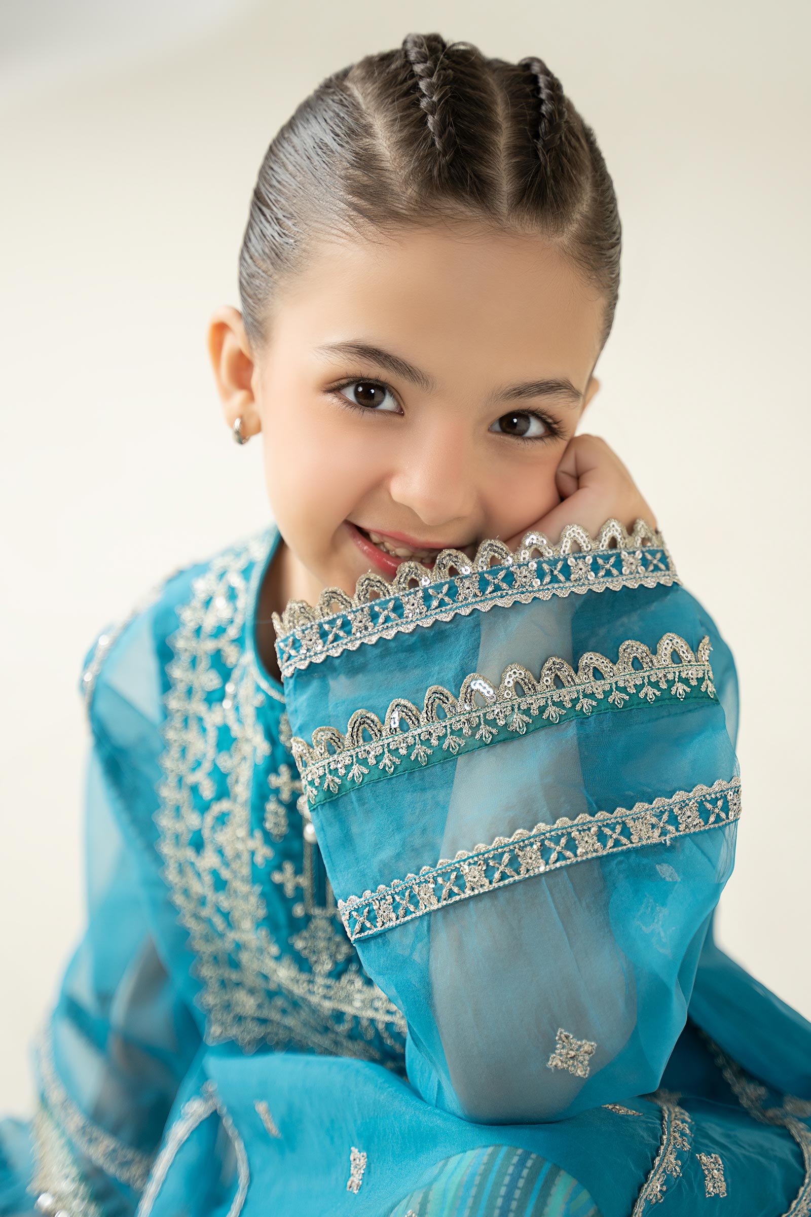 2 Piece Embroidered Organza Suit - Kids Clothes - available at Maria Faisal in UK and USA