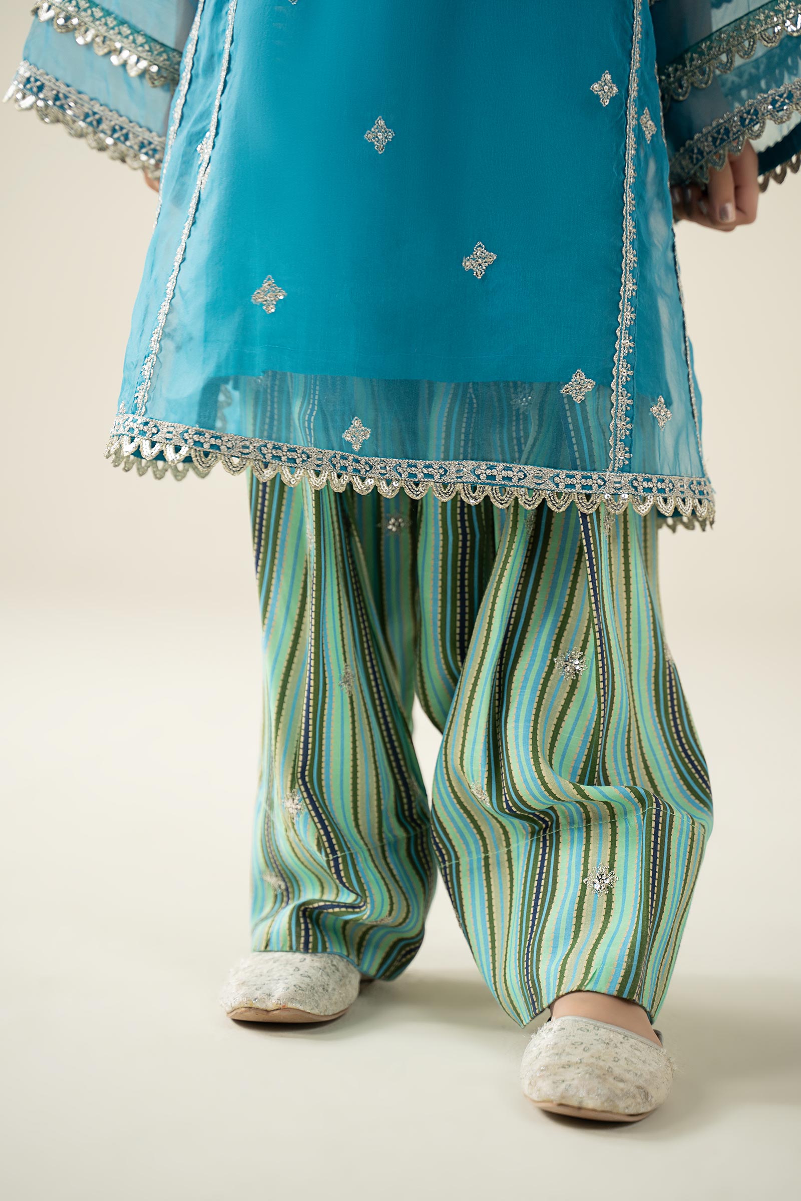 2 Piece Embroidered Organza Suit - Kids Clothing - available at Maria Faisal in UK and USA.