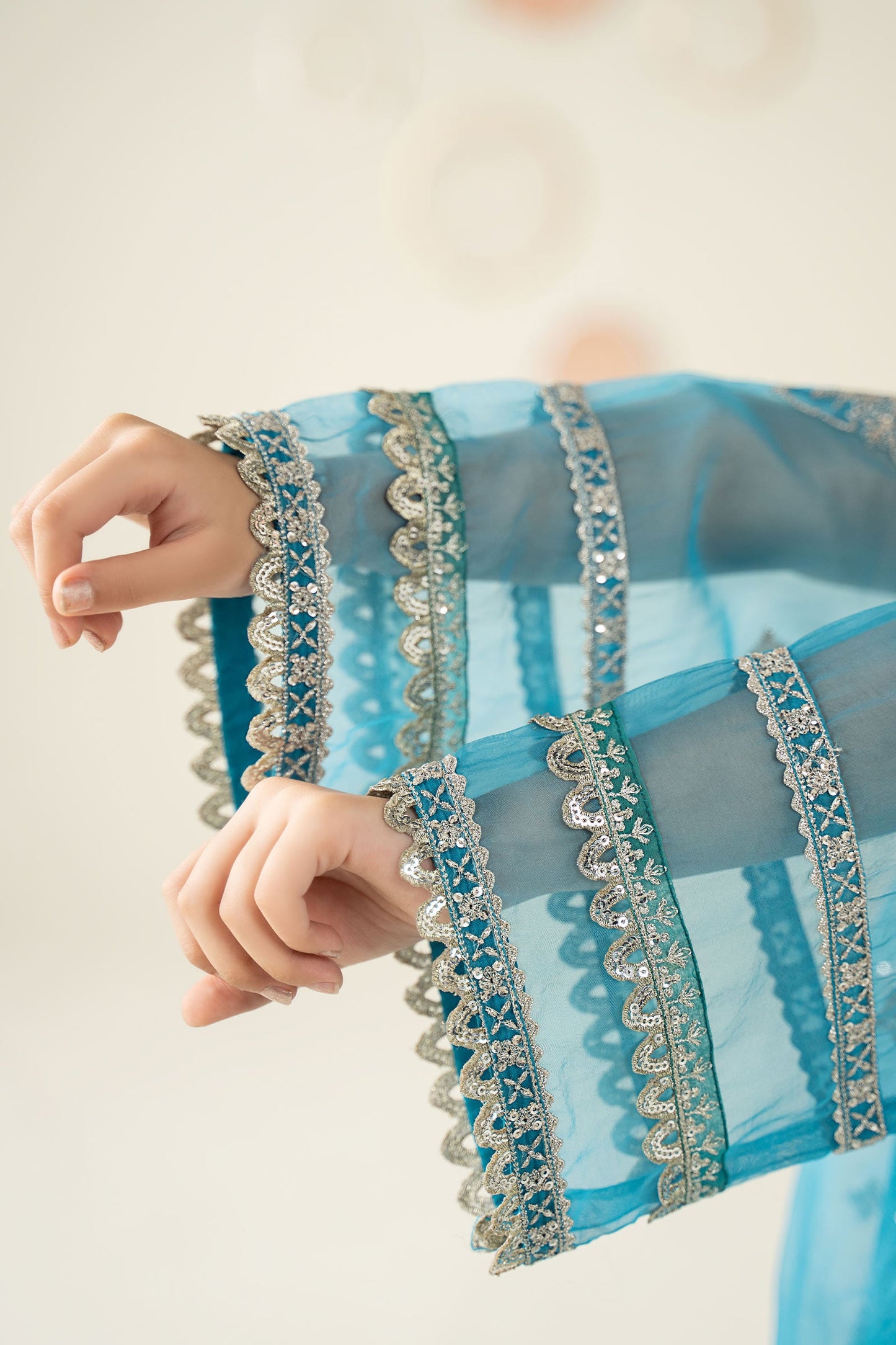 2 Piece Embroidered Organza Suit - Kids Clothing - available at Maria Faisal in UK and USA.