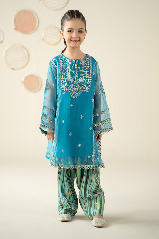 2 Piece Embroidered Organza Suit - Kids Clothing - available at Maria Faisal in UK and USA.
