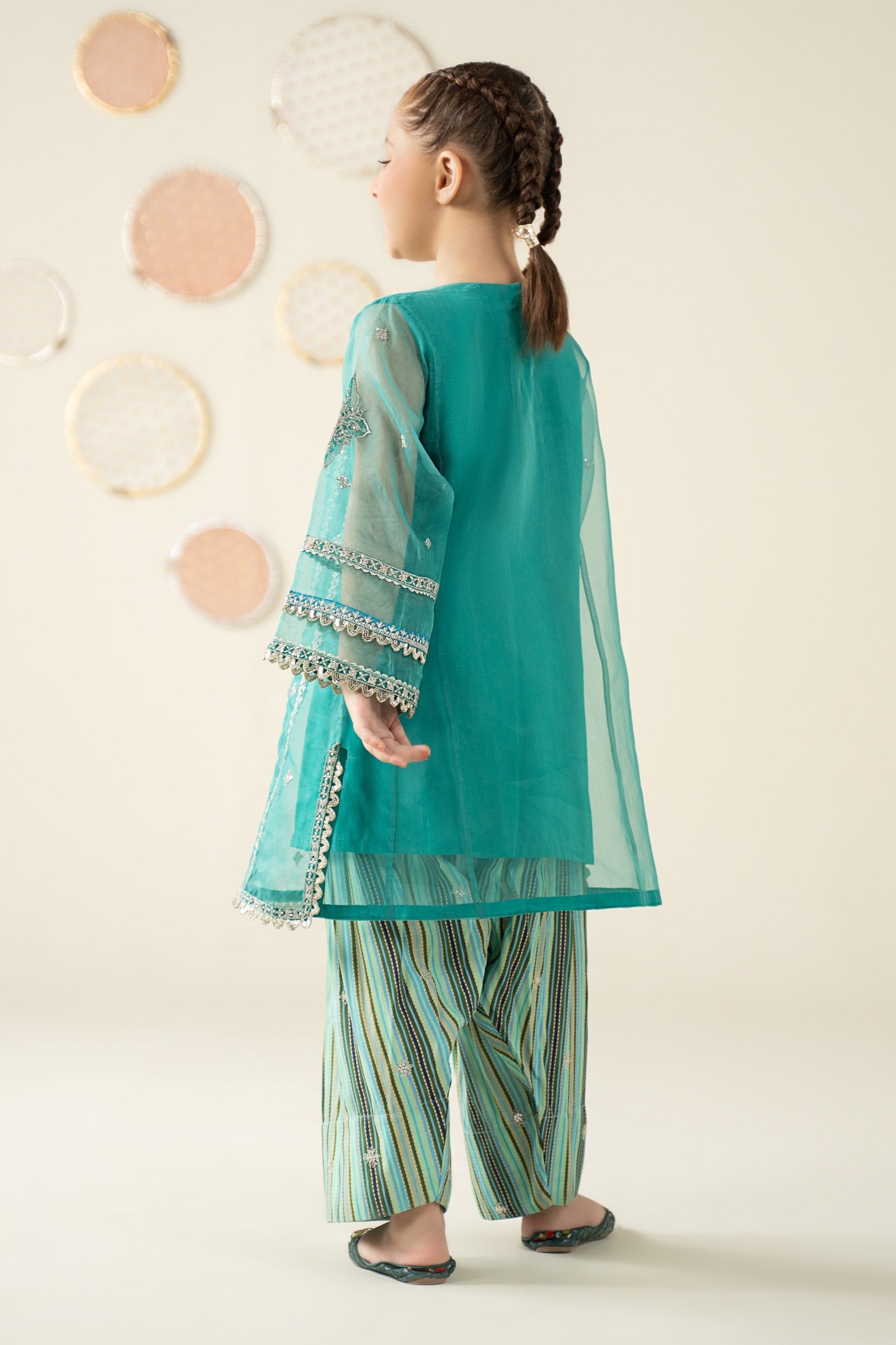 2 Piece Embroidered Organza Suit - Kids Clothing - available at Maria Faisal in UK and USA.