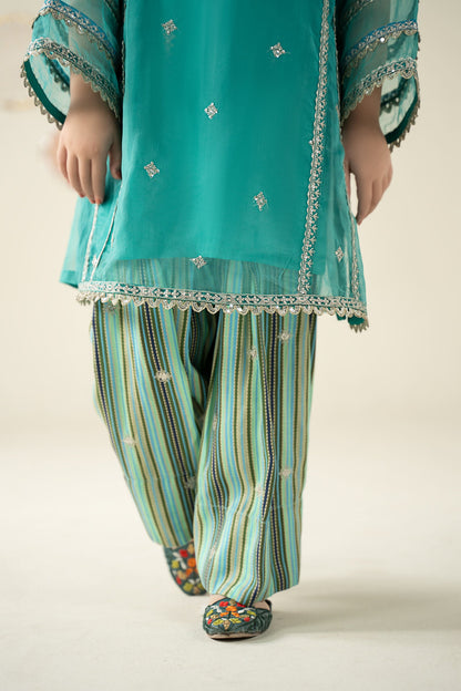 2 Piece Embroidered Organza Suit - Kids Clothing - available at Maria Faisal in UK and USA.