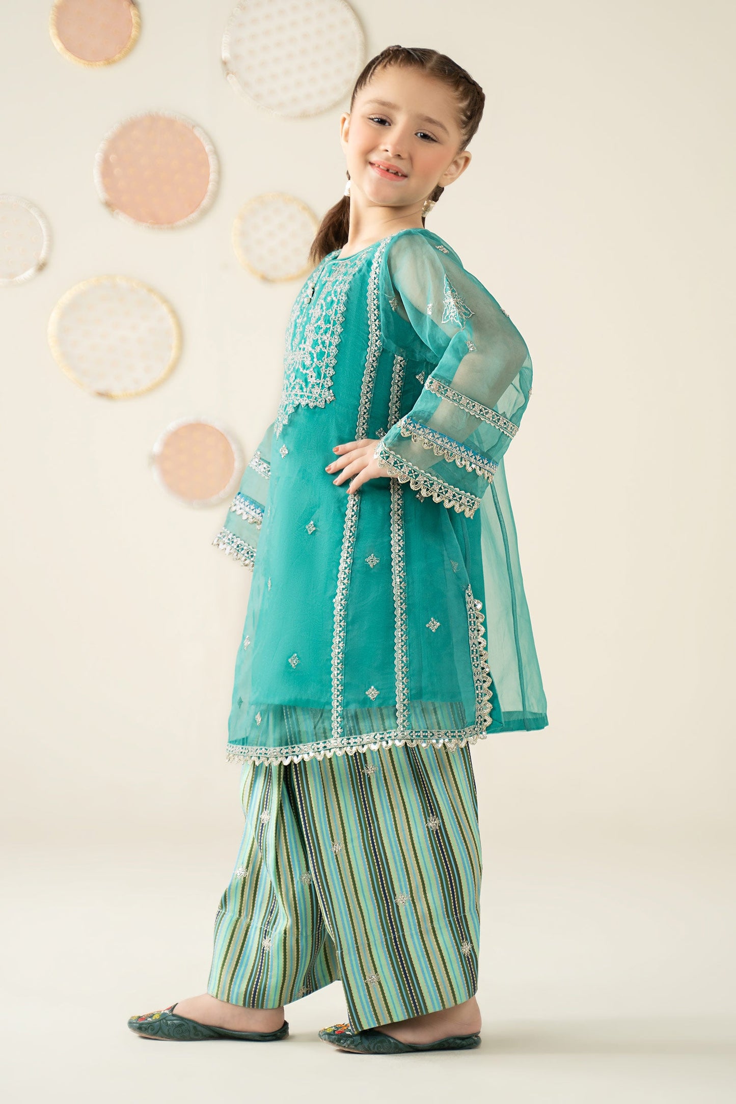 2 Piece Embroidered Organza Suit - Kids Clothes - available at Maria Faisal in UK and USA