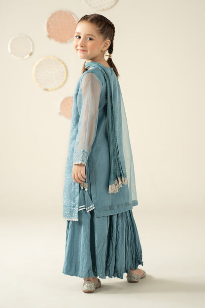 3 Piece Embellished Organza Suit - Festive Pakistani Kids Dresses - available at Maria Faisal in UK and USA