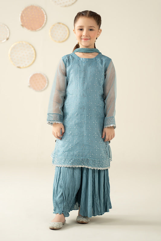 3 Piece Embellished Organza Suit - Kids Clothing - available at Maria Faisal in UK and USA.