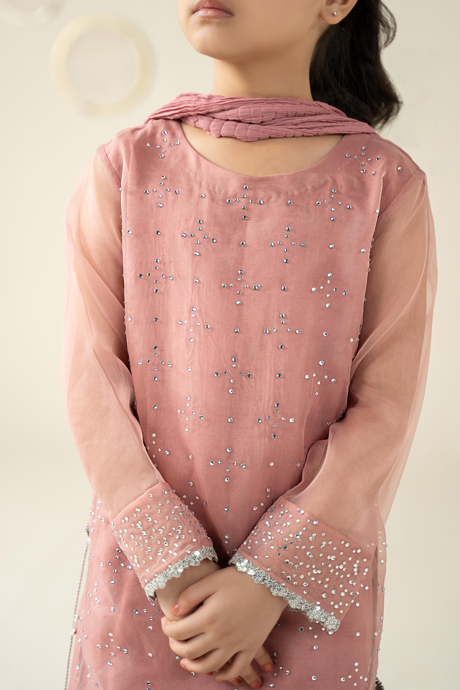 3 Piece Embellished Organza Suit - Kids Clothing - available at Maria Faisal in UK and USA.