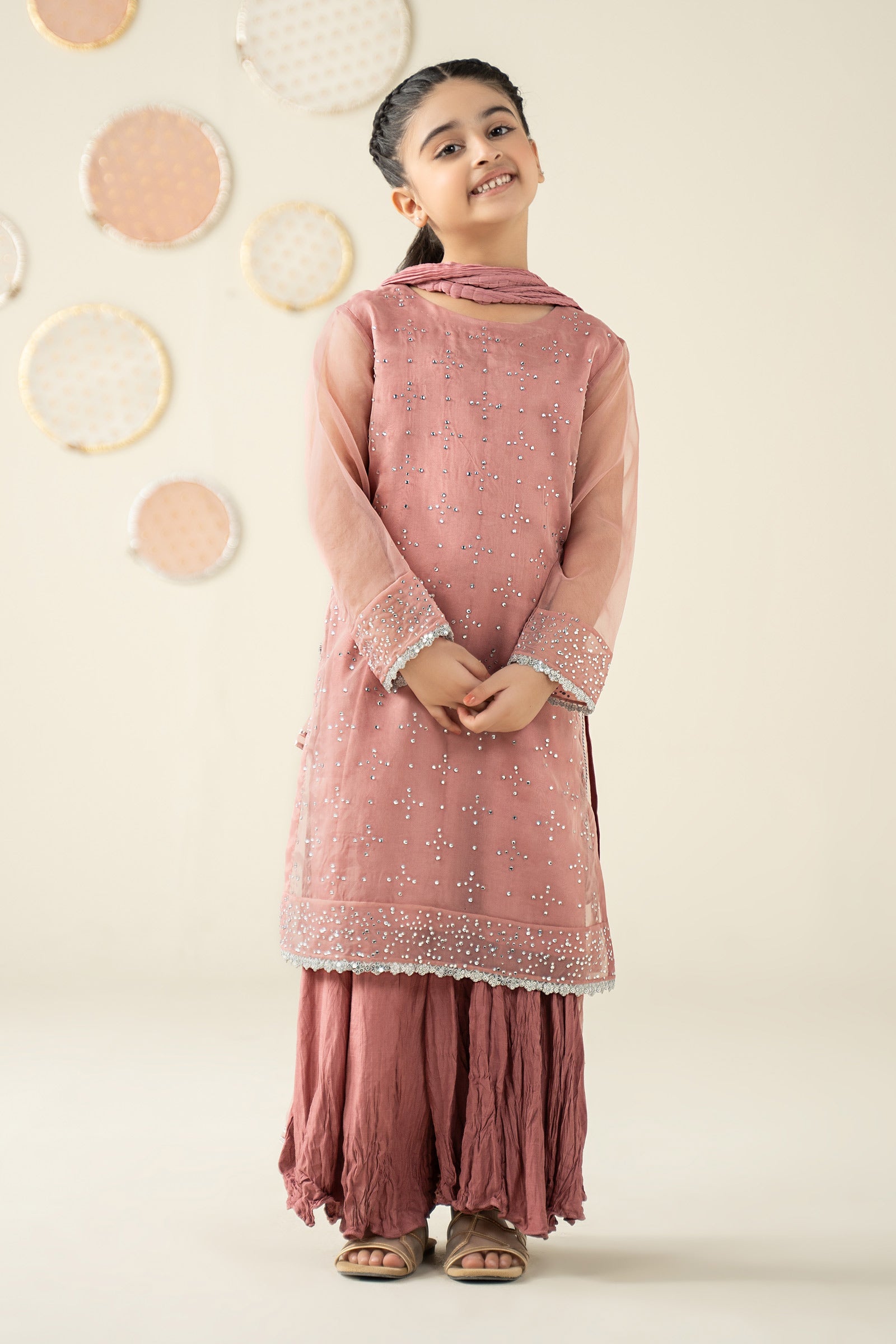 3 Piece Embellished Organza Suit - Kids Clothing - available at Maria Faisal in UK and USA.