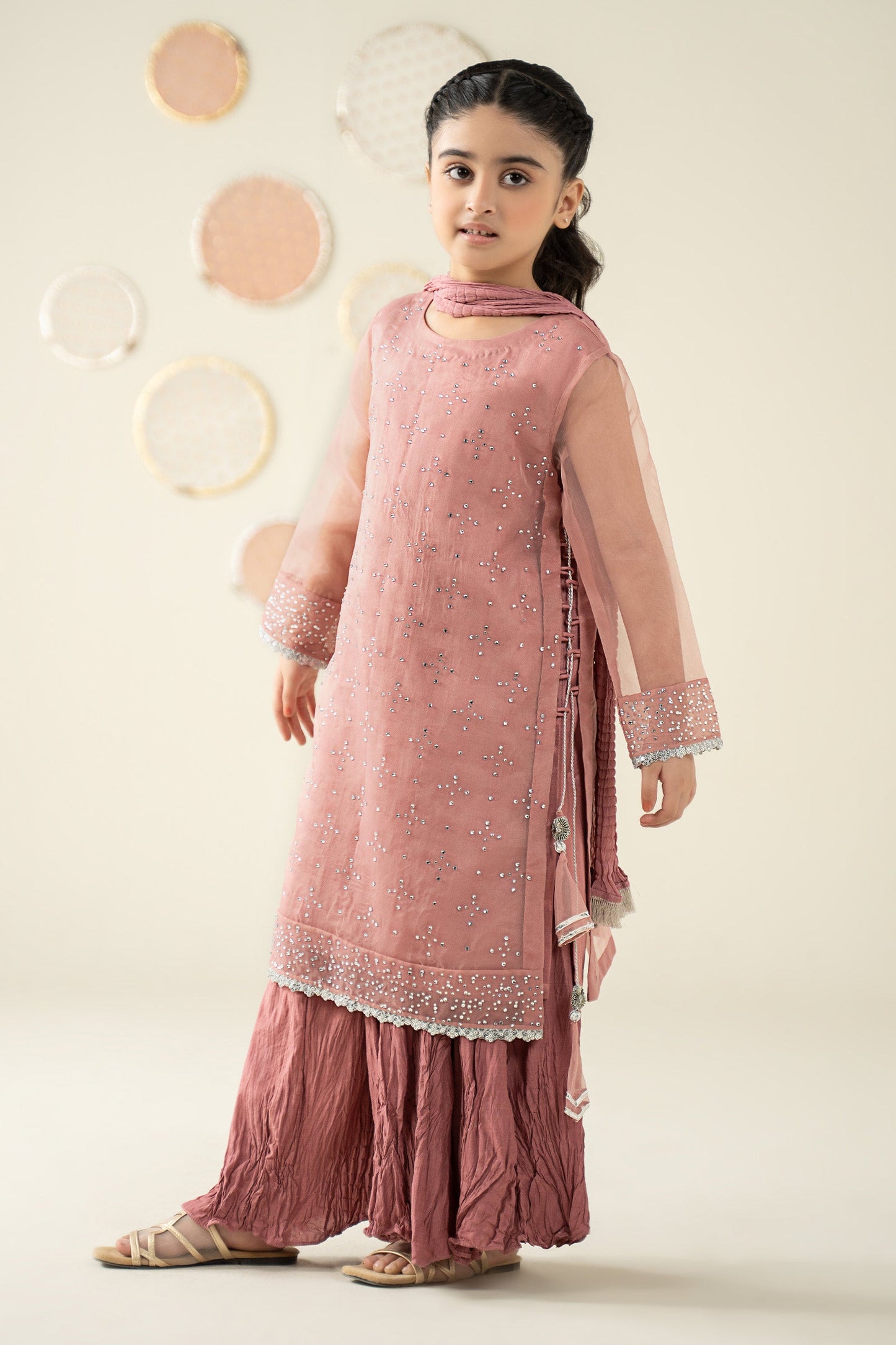 3 Piece Embellished Organza Suit - Festive Pakistani Kids Dresses - available at Maria Faisal in UK and USA