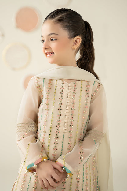 3 Piece Embroidered Organza Suit - Kids Clothes - available at Maria Faisal in UK and USA