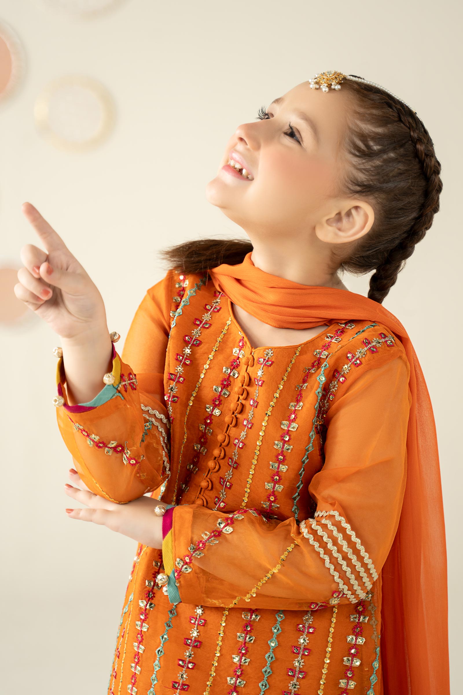 3 Piece Embroidered Organza Suit - Kids Clothes - available at Maria Faisal in UK and USA