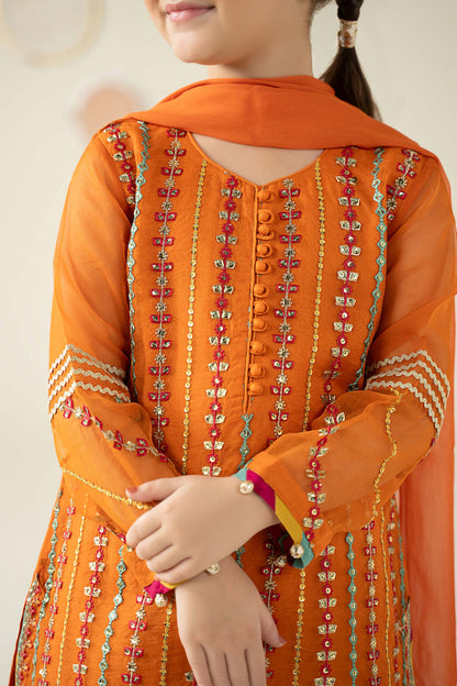 3 Piece Embroidered Organza Suit - Kids Clothing - available at Maria Faisal in UK and USA.