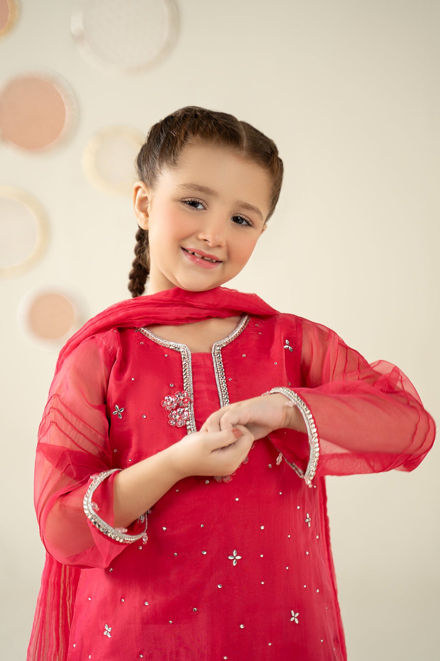 3 Piece Embellished Organza Suit - Kids Clothing - available at Maria Faisal in UK and USA.