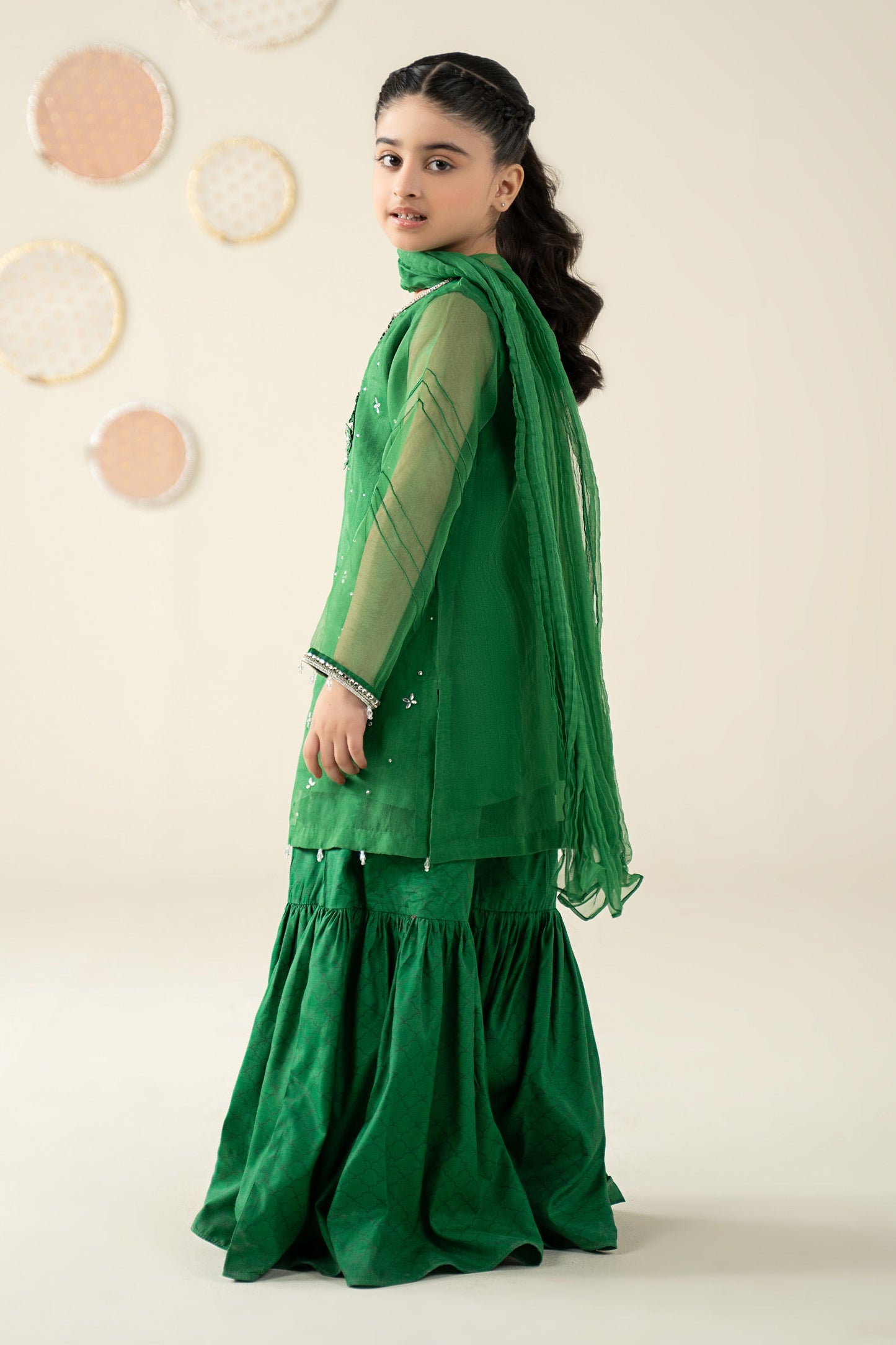 3 Piece Embellished Organza Suit - Kids Clothing - available at Maria Faisal in UK and USA.