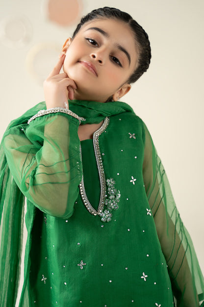 3 Piece Embellished Organza Suit - Kids Clothing - available at Maria Faisal in UK and USA.