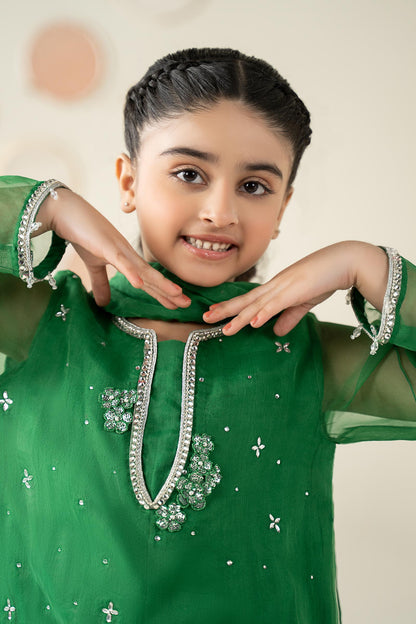 3 Piece Embellished Organza Suit - Kids Clothes - available at Maria Faisal in UK and USA