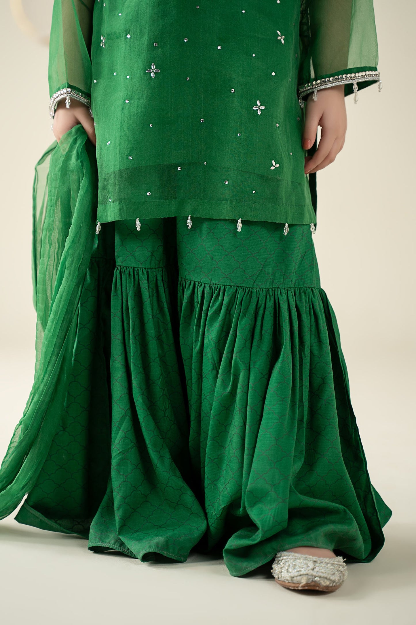 3 Piece Embellished Organza Suit - Kids Clothing - available at Maria Faisal in UK and USA.