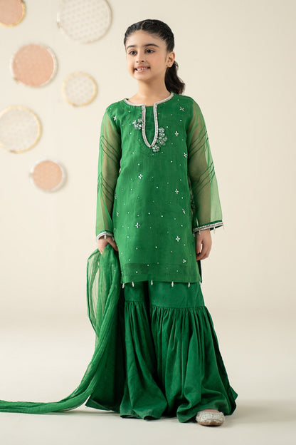 3 Piece Embellished Organza Suit - Kids Clothes - available at Maria Faisal in UK and USA