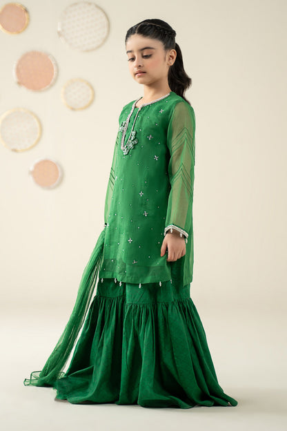 3 Piece Embellished Organza Suit - Kids Clothing - available at Maria Faisal in UK and USA.