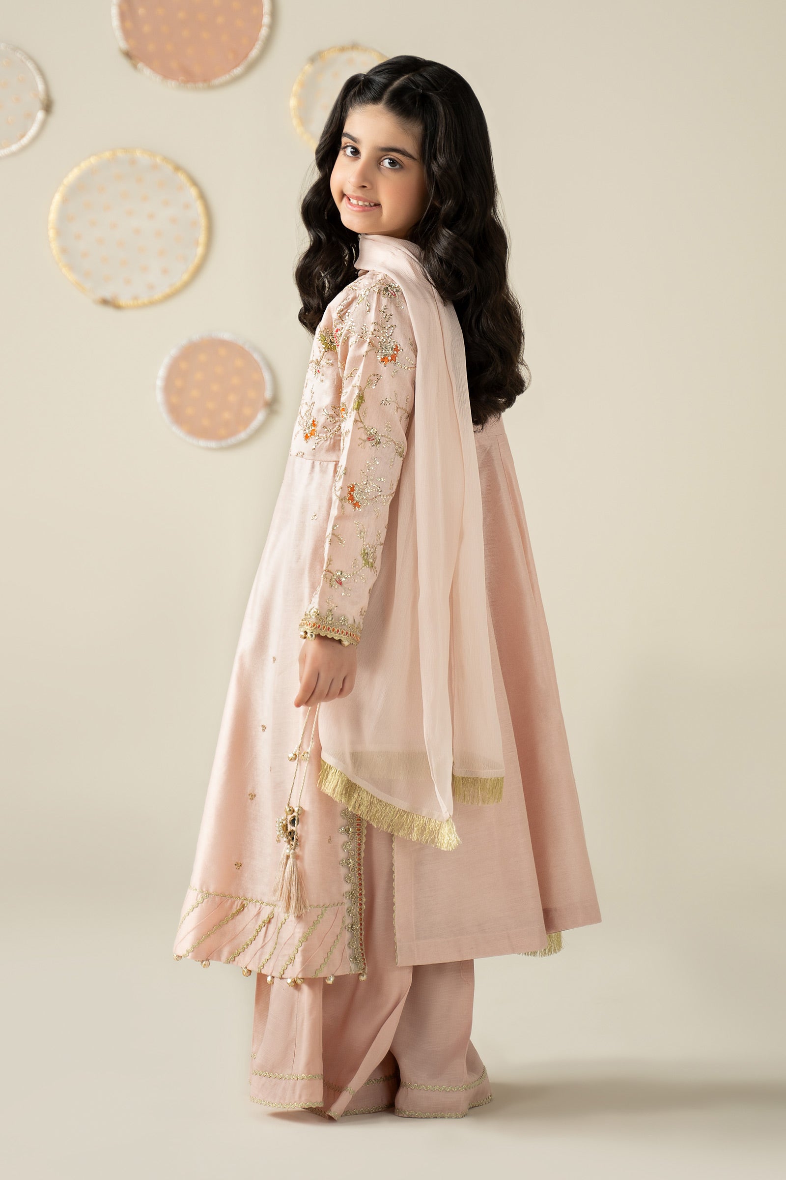 3 Piece Embroidered Cotton Silk Suit - Kids Clothing - available at Maria Faisal in UK and USA.