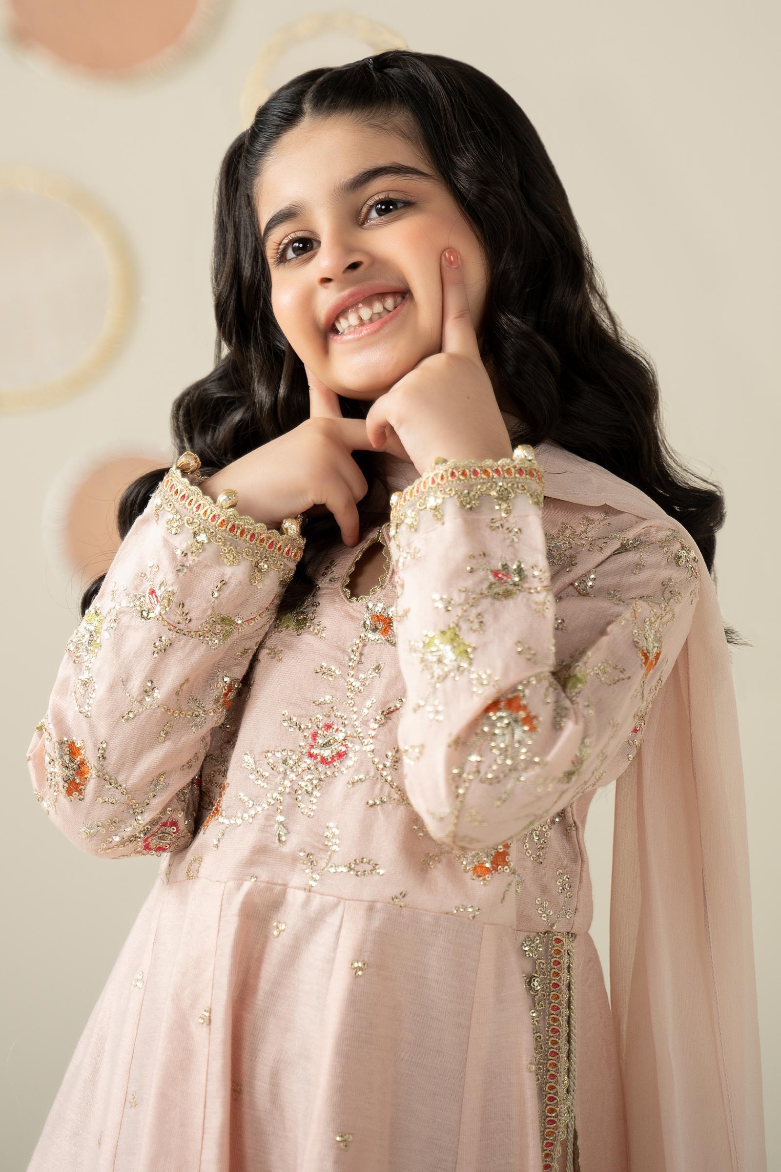 3 Piece Embroidered Cotton Silk Suit - Kids Clothes - available at Maria Faisal in UK and USA