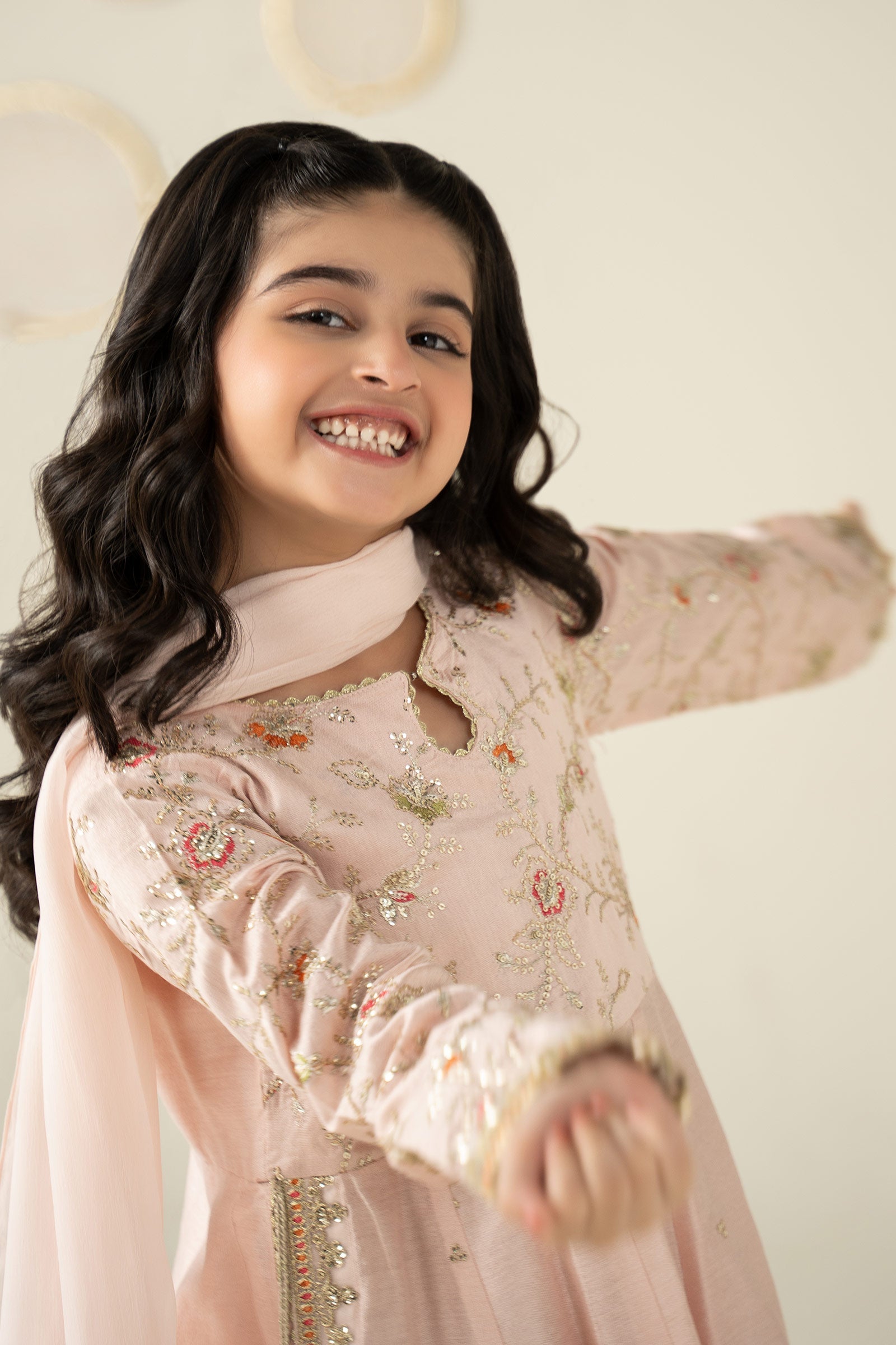 3 Piece Embroidered Cotton Silk Suit - Kids Clothing - available at Maria Faisal in UK and USA.