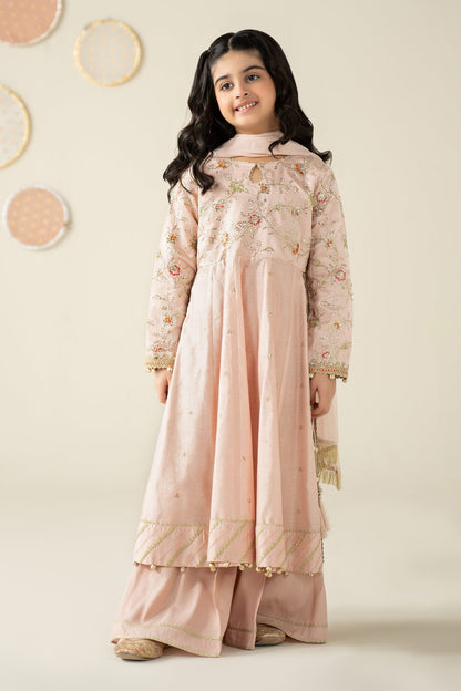 3 Piece Embroidered Cotton Silk Suit - Kids Clothing - available at Maria Faisal in UK and USA.