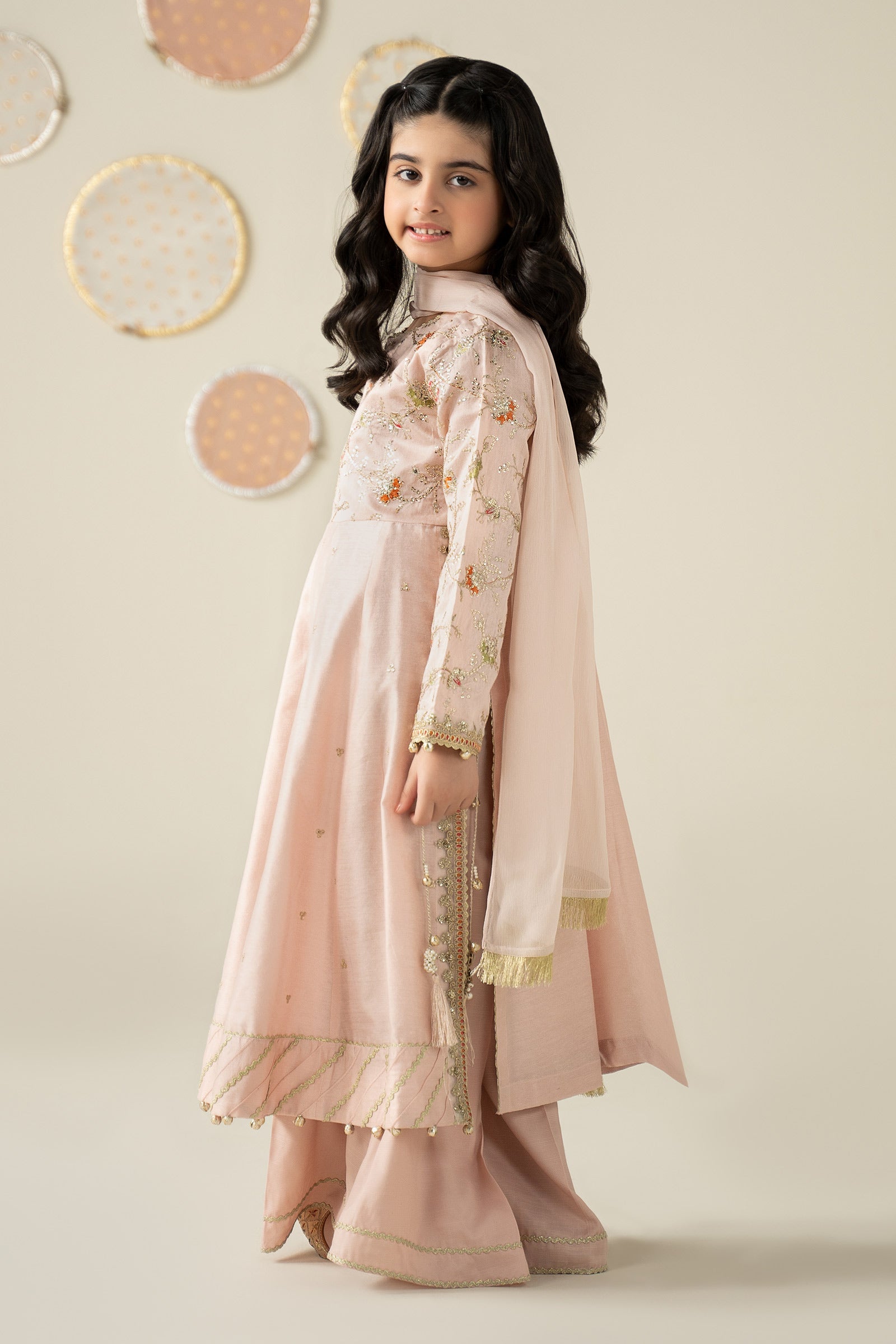3 Piece Embroidered Cotton Silk Suit - Kids Clothes - available at Maria Faisal in UK and USA