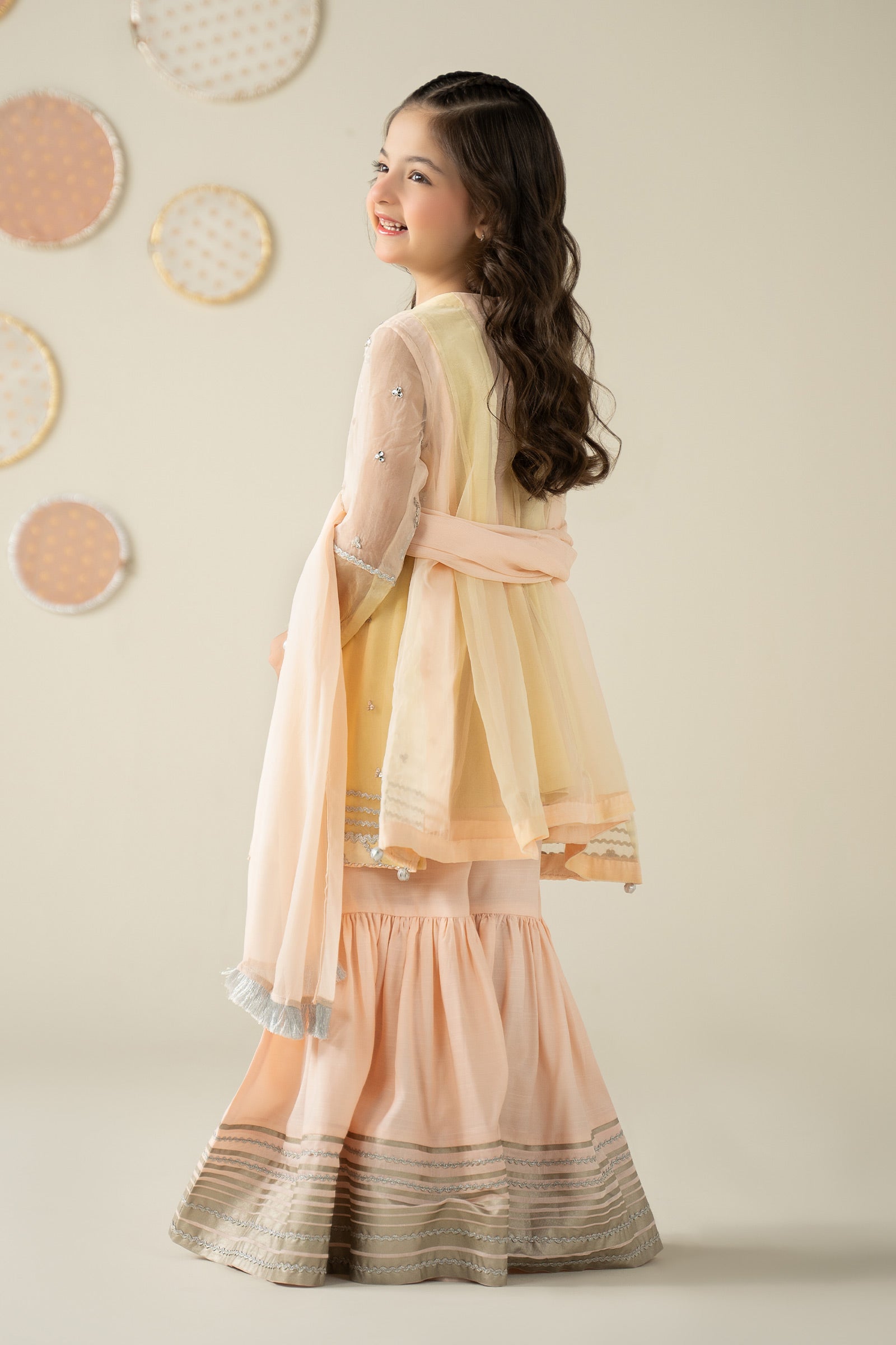 3 Piece Embroidered Organza Suit - Kids Clothing - available at Maria Faisal in UK and USA.
