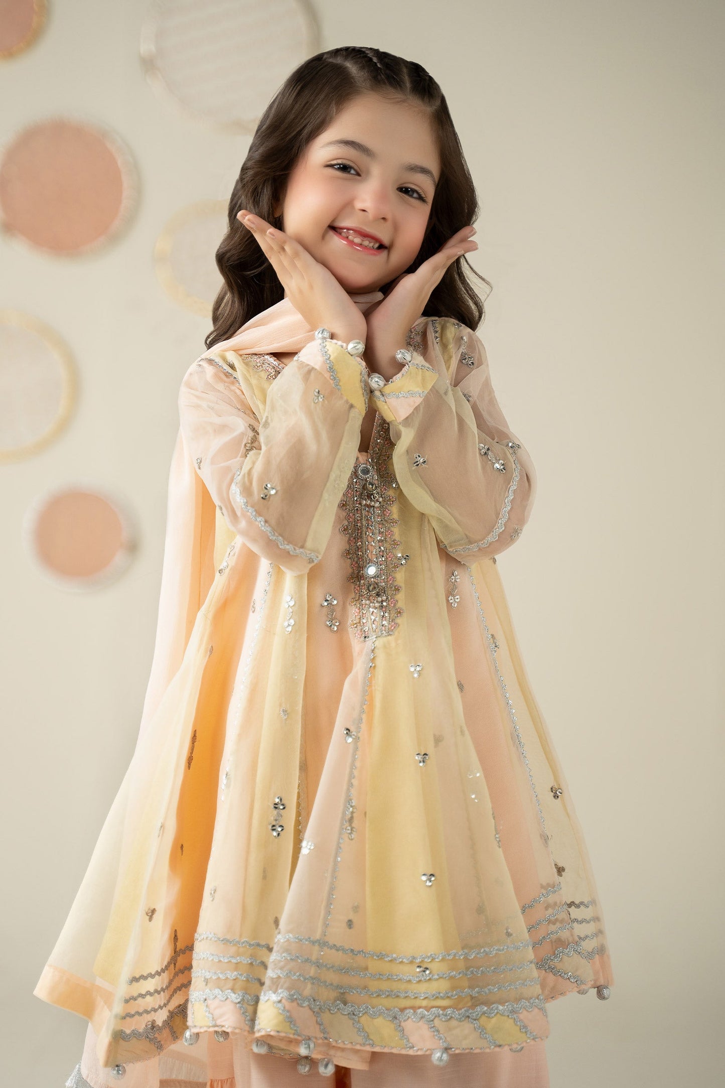 3 Piece Embroidered Organza Suit - Kids Clothing - available at Maria Faisal in UK and USA.