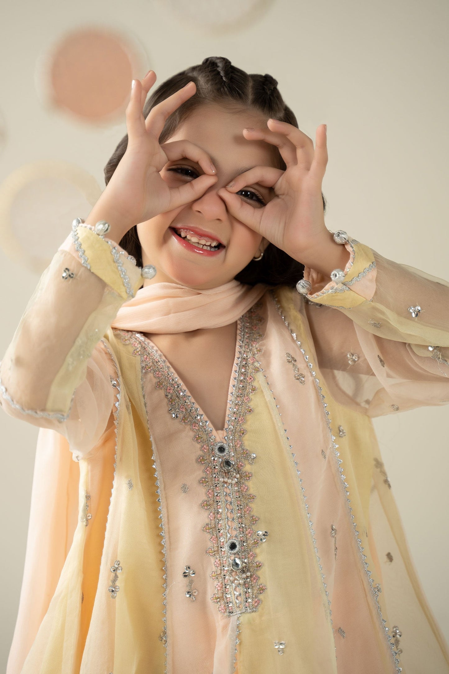 3 Piece Embroidered Organza Suit - Kids Clothes - available at Maria Faisal in UK and USA