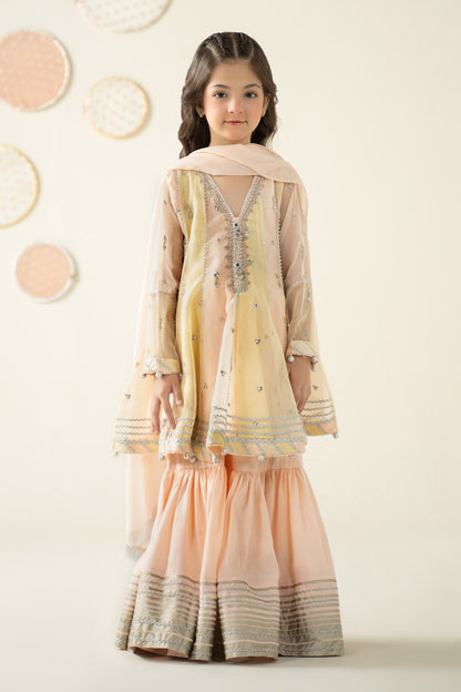 3 Piece Embroidered Organza Suit - Kids Clothes - available at Maria Faisal in UK and USA