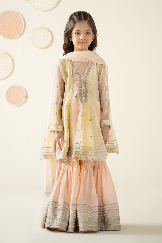 3 Piece Embroidered Organza Suit - Kids Clothes - available at Maria Faisal in UK and USA