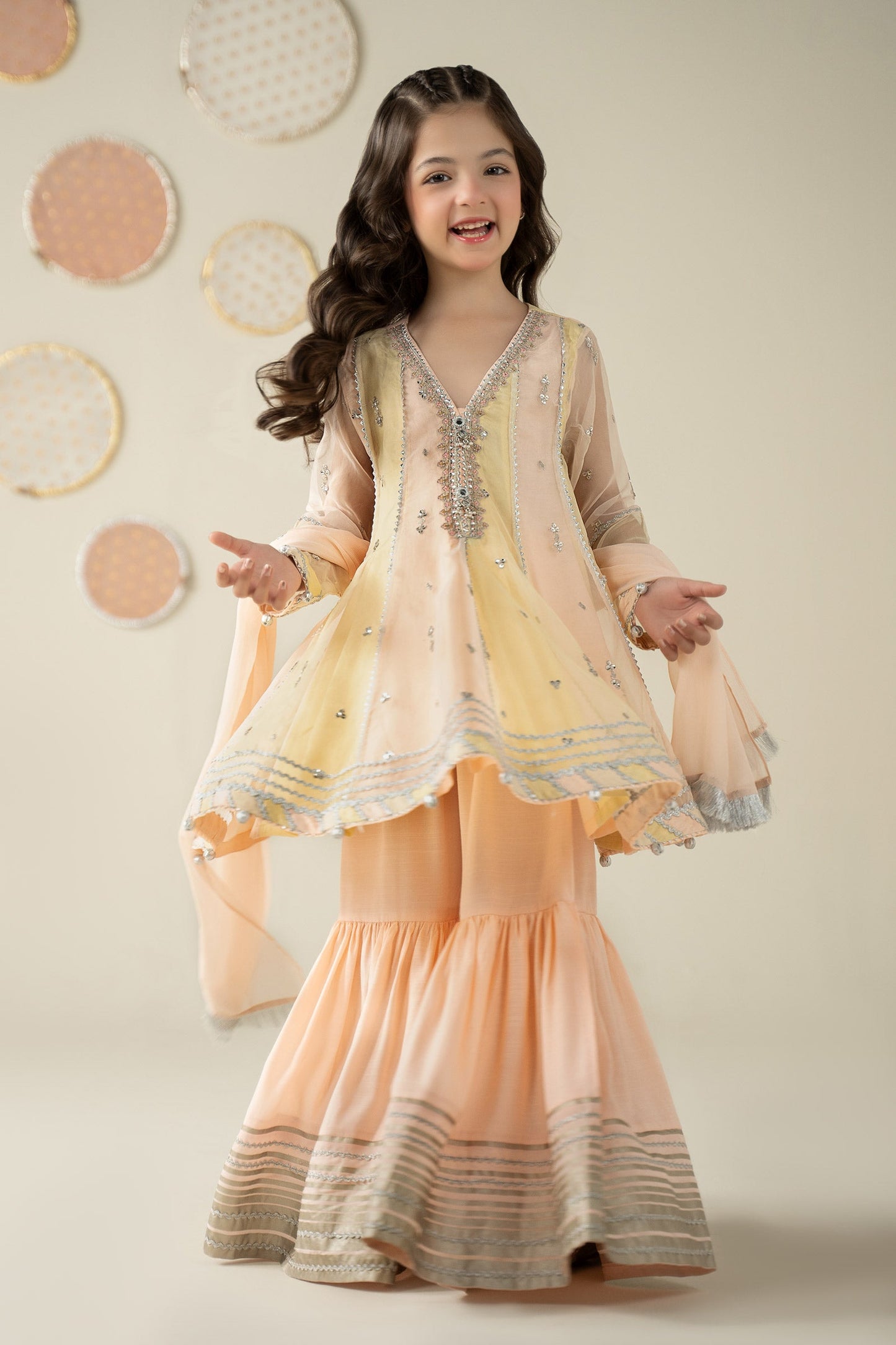 3 Piece Embroidered Organza Suit - Kids Clothing - available at Maria Faisal in UK and USA.